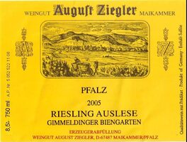 Tow Mile Riesling Auslese Gimmeldinger Biengarten