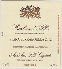 Barbera D'alba Vigna Serraboella