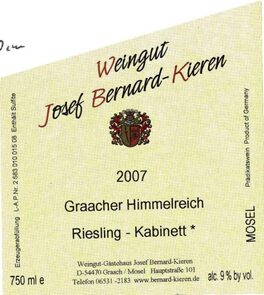 Graacher Himmelreich Riesling - Kabinett