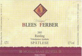 Blees-Ferber Riesling Spätlese Mild-Sweet