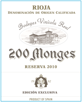 200 Monges Reserva 2010