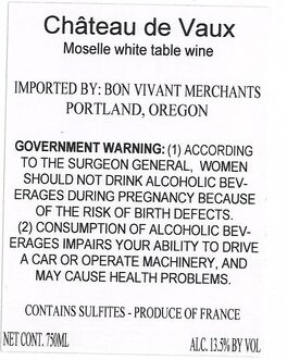 Château De Vaux Moselle White Table Wine