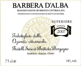 Barbera D'alba Red Wine