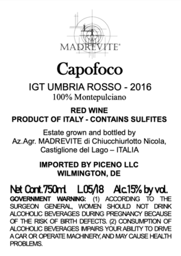 Capofoco Igt Umbria Rosso