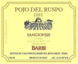 Pojo Del Ruspo Sangiovese Umbria