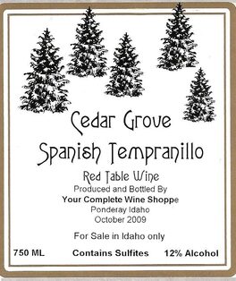 Spanish Tempranillo Red Table Wine
