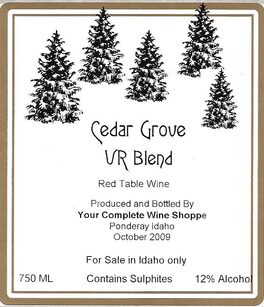 Cedar Grove Vr Blend Red Table Wine