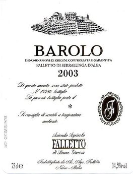 Red Barolo Wine