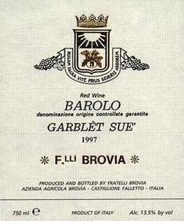 Barolo Red Wine