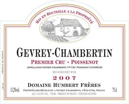 Gevrey - Chambertin Premier Cru Poissenot