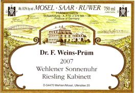 Wehlener Sonnenuhr Riesling Kabinett