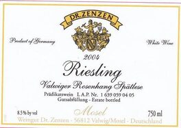 Valwiger Rosenhang Riesling Spätlese