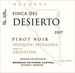Finca Del Pinot Noir Desierto Reserva