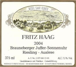 Brauneberger Juffer Sonnenuhr Auslese