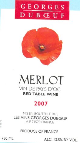 Merlot Vin De Pays D'oc