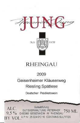 Geisenheimer Kläuserweg Riesling Spätlese