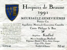 Meursault - Genevrières Premier Cru Dimanche De Novembre