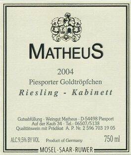 Piesporter Goldtröpfchen Riesling Kabinett
