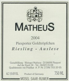 Piesporter Goldtröpfchen Riesling - Auslese