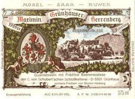 Beerenauslese Der C. Von Schubert'schen Schloßkellerei